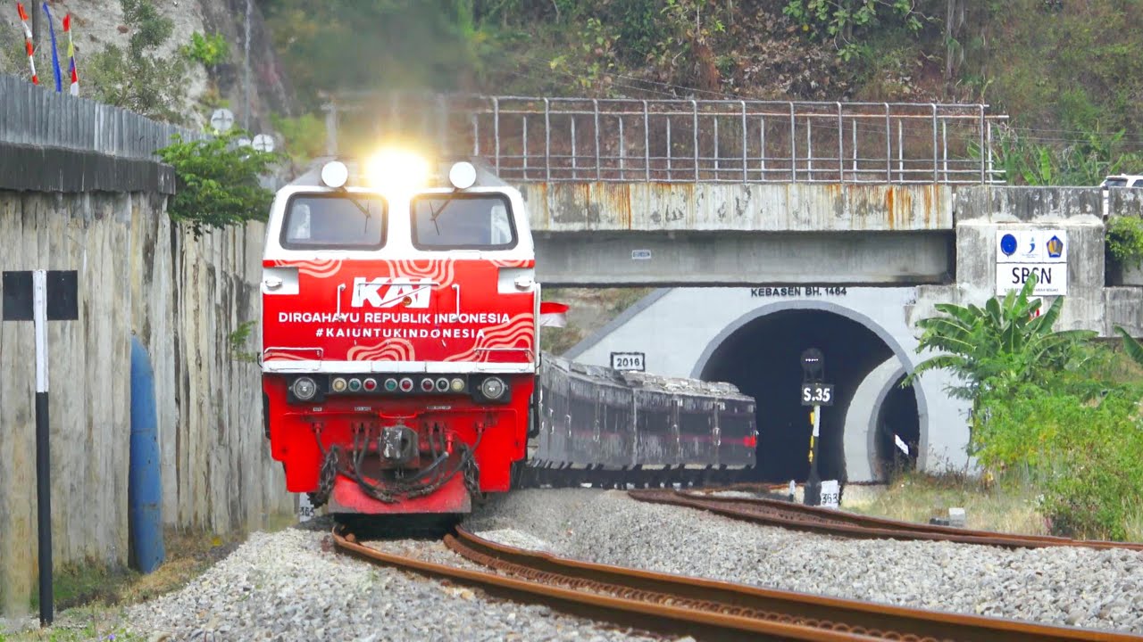 KERETA API PANJANG‼️ 36 KOMPILASI KERETA CC206 MELINTASI TEROWONGAN