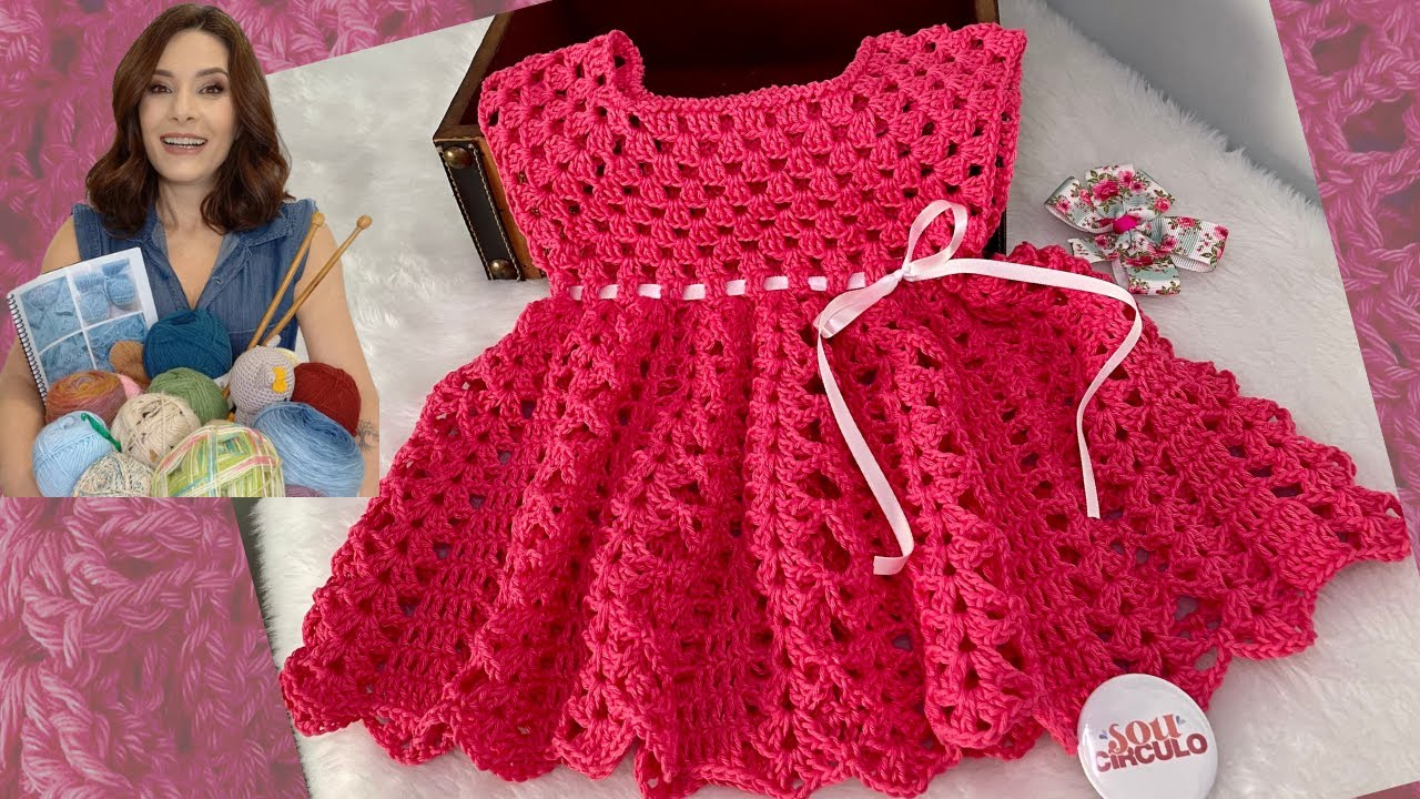 VESTIDO DE CROCHÊ PARA BEBÊ-TULIPA