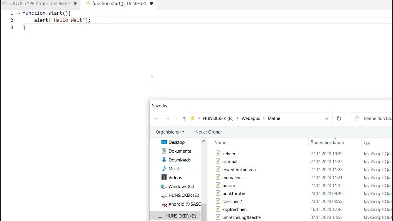 HTML und Javascript verbinden - YouTube