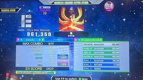 [DDR A3] harujun - 鳳(Hou) CSP-19 961,350 (Failed) with Flare IX Gauge