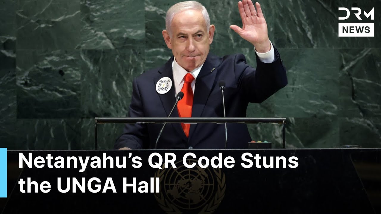 Netanyahu Wears QR Code at UN — Scans Link to Oct. 7 Images, Urges ...
