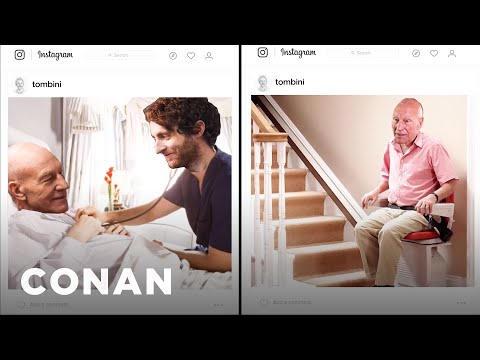 team coco comic con Thomas Middleditch’s Photoshop Battle With Sir Patrick Stewart - CONAN on TBS