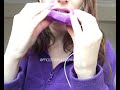 Frozen sponge chewing  purple sponge  asmr  icysponge