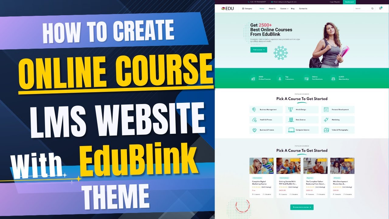 How to Create Online Course, LMS Website with Tutor LMS & EduBlink ...