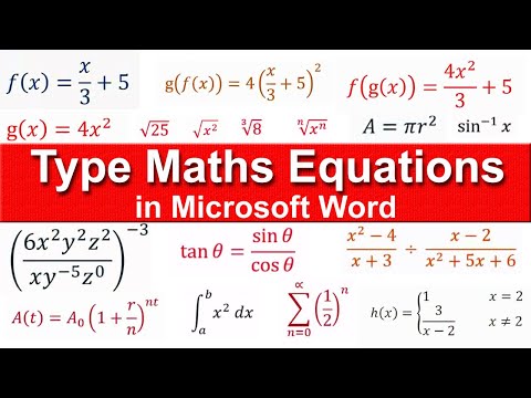 How to write equation in ms word 2010