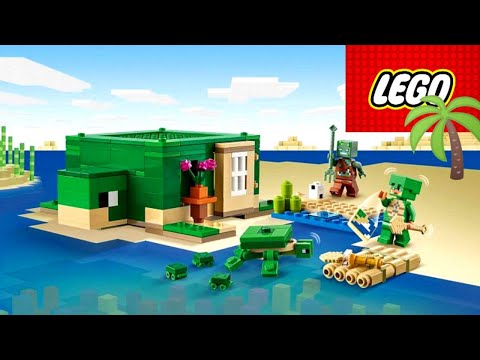 Видео: LEGO Minecraft 21254 Домик на Черепашьем пляже Обзор набора лего