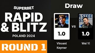 Vincent Keymer vs Wei Yi  ♡ Superbet Rapid & Blitz Poland 2024