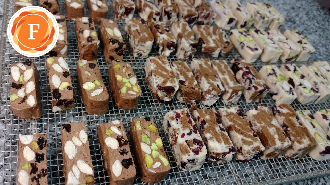 Turrón de Nougat de malvaviscos y frutos secos - Falso Nougat || Feather Sweets