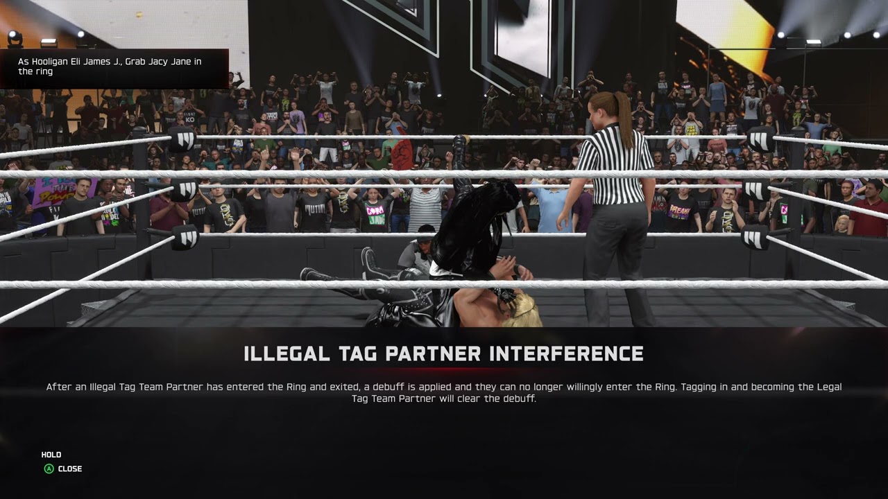 WWE 2K25 : "MY RISE" : "233" : "GAME CLIP" : "ILLEGAL TAG PARTNER INTERFERENCE!"