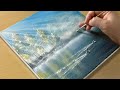 How to Draw a Misty Lake / Acrylic Painting for Beginners
