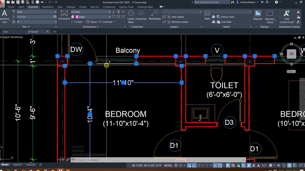 26 Dimension, First Floor Plan AutoCAD Nepali Tutorial