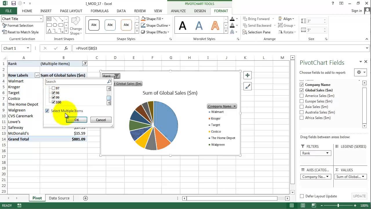 Excel Top 10 Chart