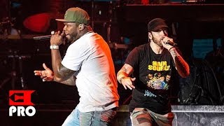 Video thumbnail of "Eminem ft. 50 Cent - Patiently Waiting, In Da Club, I Get Money, Crack a Bottle [Multicam] (NY 2018)"