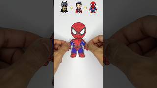 Creating Spider Man With Mix Art With Different Characters 😱😱 #art #shorts #satisfying
