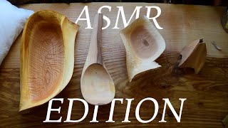 Carving 4 Wooden Vessels from a Log of Wood - ASMR Edition