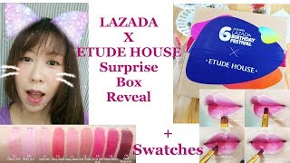 Lazada 6th Birthday X Etude House Surprise Box Reveal (Unboxing) + Swatches