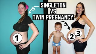 Comparing My Singleton and Twin Pregnancy - From Baby Bump Progression to Natural Birth \& Postpartum
