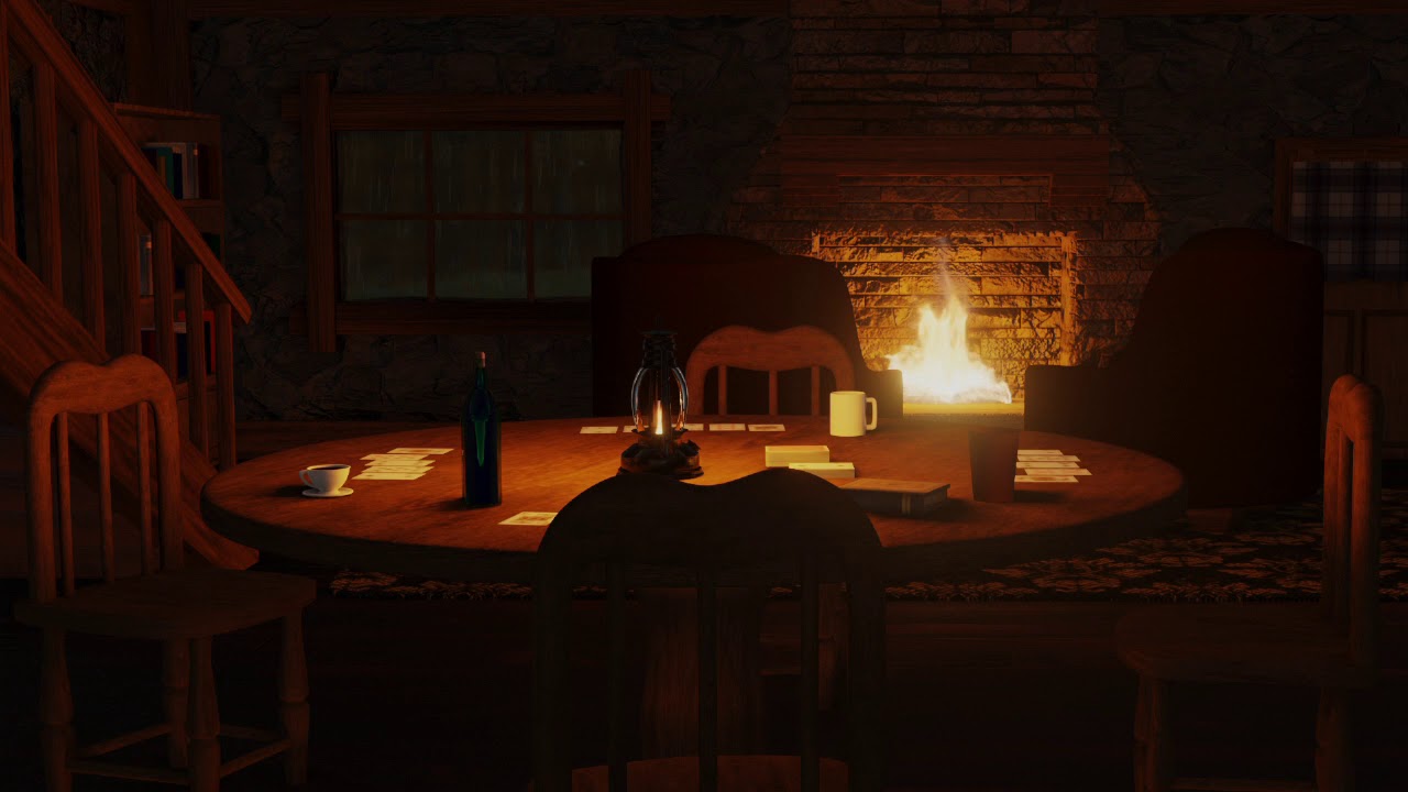 Cozy Cabin Ambience At Night | Rain & Fireplace Sounds For Sleep and ...