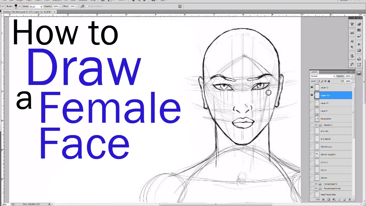 How to Draw a Female Face 01 - YouTube