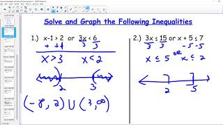 Math 095 Compound Inequalities and Absolute Value Equations