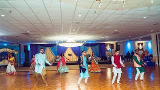 Best Indian Wedding Family Sangeet Skit/Dance | Bride &amp; Groom&#39;s Love Story