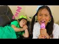 Wendy & Jannie Pretend Play Late for School Wake Up Morning Routine for Kids