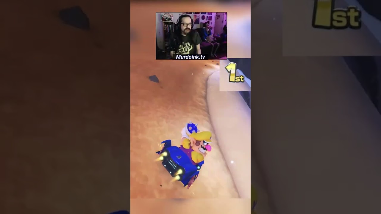 throwing the blue shell on first place 