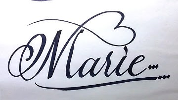 Marie Name Signature Calligraphy Status | How to Cursive write with cut Marker #marie @marie