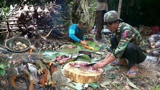 Hunting Grey peacock-pheasant, Squirrels and Cooking In The Jungle/Yos hav zoov tua hos huam tua nas