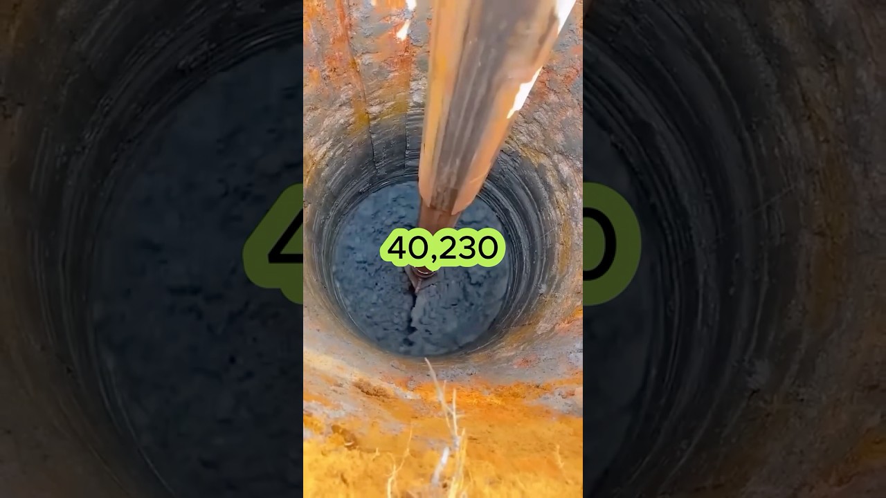 Глубина Кольской скважины в России, самой глубокой скважины, когда-либо пробуренной на поверхност...