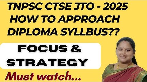 How to approach TNPSC CTSE Diploma/ITI  JTO 2025-focus#stretegy#material #testbatch#questionbank 
