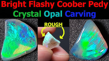 Lightning Flashes!!! Australian Coober Pedy Fossilized Shell Opal! Opal Carving And Polishing.