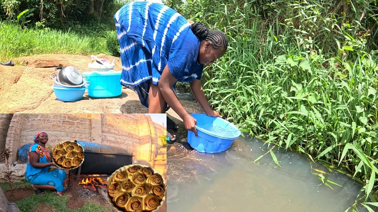 No Oven Needed! Baking Cookies 🍪 On A BARREL +River Washing |Peaceful Village Life 🍃