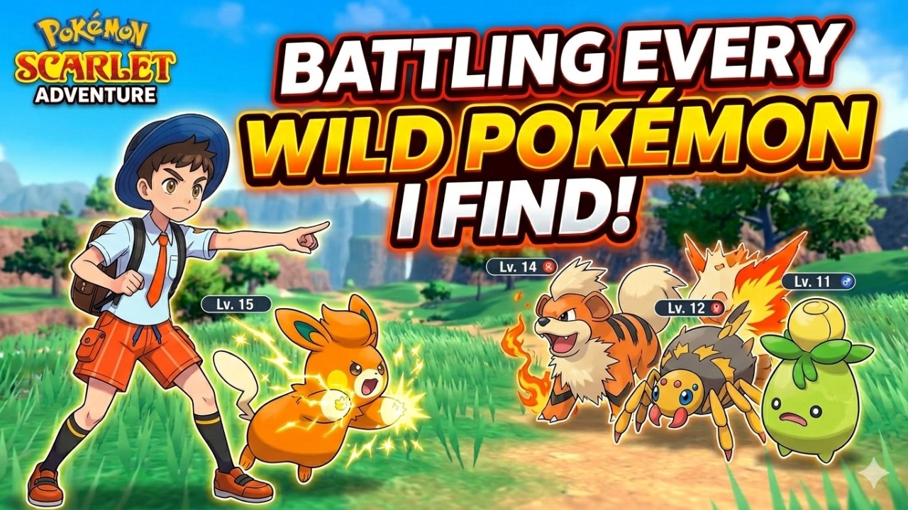 Pokémon Scarlet Adventure Battling Every Wild Pokémon I Find