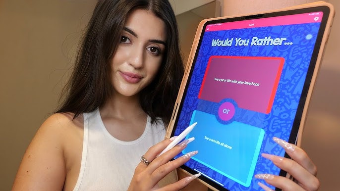 ASMR Lets Play Would You Rather on My iPad ~ Relaxing Tapping