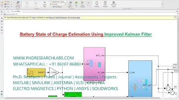 Battery State of Charge Estimation Using Kalman Filter MATLAB SIMULINK PHD RESEARCH