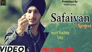 Safaiyan - Navjeet (Official Lyrical Video) Goldboy | Kjatti | Punjabi Romantic Song | YsMix Lyrics