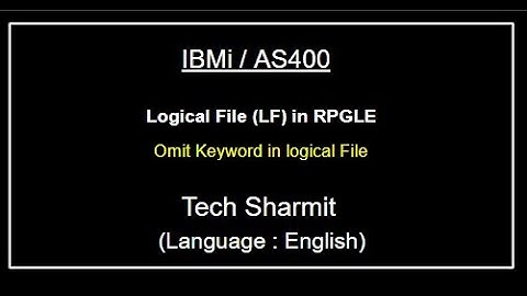 IBMi (AS400) Logical File Omit Criteria | rpgle programming tutorial | as400 for beginner in English
