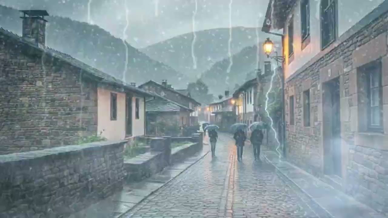 4K | Midnight Rain on Glass with Gentle Thunder – Fall Asleep Fast & Stay Asleep