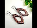 Faux copper earrings with hematite, made with scrap clay #22
