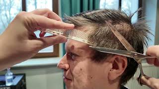 Scissors Over Comb ASMR Haircut With a Head Massage. No Talking, No Clippers, No Hairdrier.