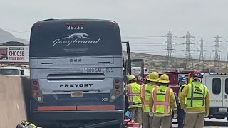 Multiple people headed to Arizona hospitalized after Greyhound bus crash in California