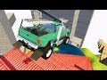 Truck Jumps Stairs Down #2 - BeamNG.drive