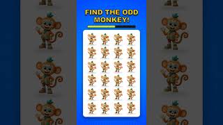 The 3% focus check: Can you catch the odd monkey? 🏆✨ #shorts