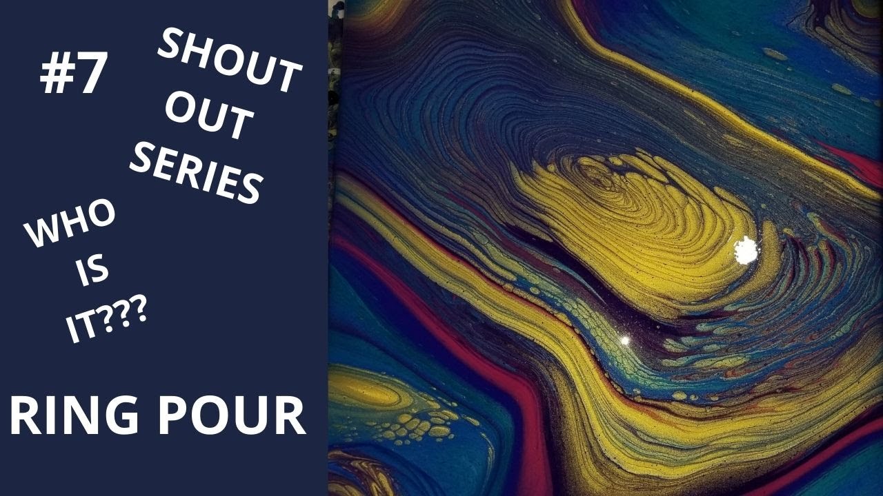 52 SHOUT OUT SERIES 7 Acrylic Fluid Art Abstract Art Ring Pour 💙💜