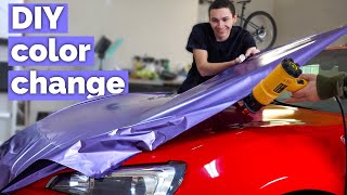 Transforming My Subaru BRZ with Metallic Purple Vinyl!