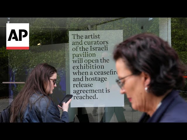 Artist, curators refuse to open Israel pavilion exhibition until cease-fire, hostage deal