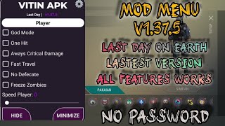 [UPDATE] MOD MENU LAST DAY ON EARTH V1.37.5 || UNLOCK PREMIUM SAVE DATA - NO PASSWORD
