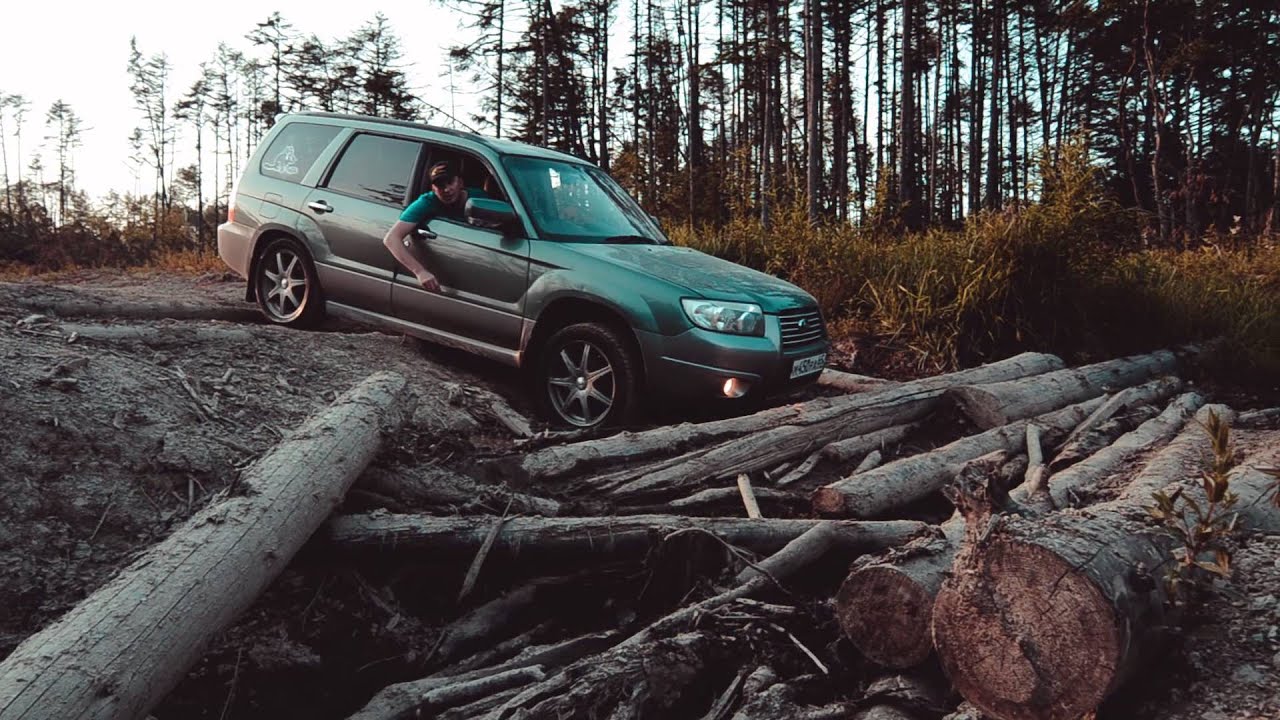 Subaru Forester SG & SH in the woods, Sakhalin, RUS