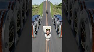 Skibidi Toilets Driving Between Numerous Skibidi TVs from Giant Bulge | BeamNG.Drive
